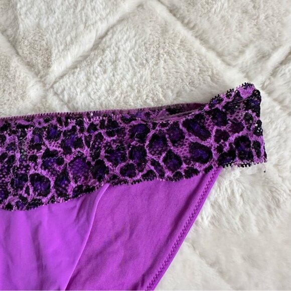 Victoria's Secret PINK | Purple Leopard Lace Bikini Bottoms | Size Extra Small - Picture 4 of 11